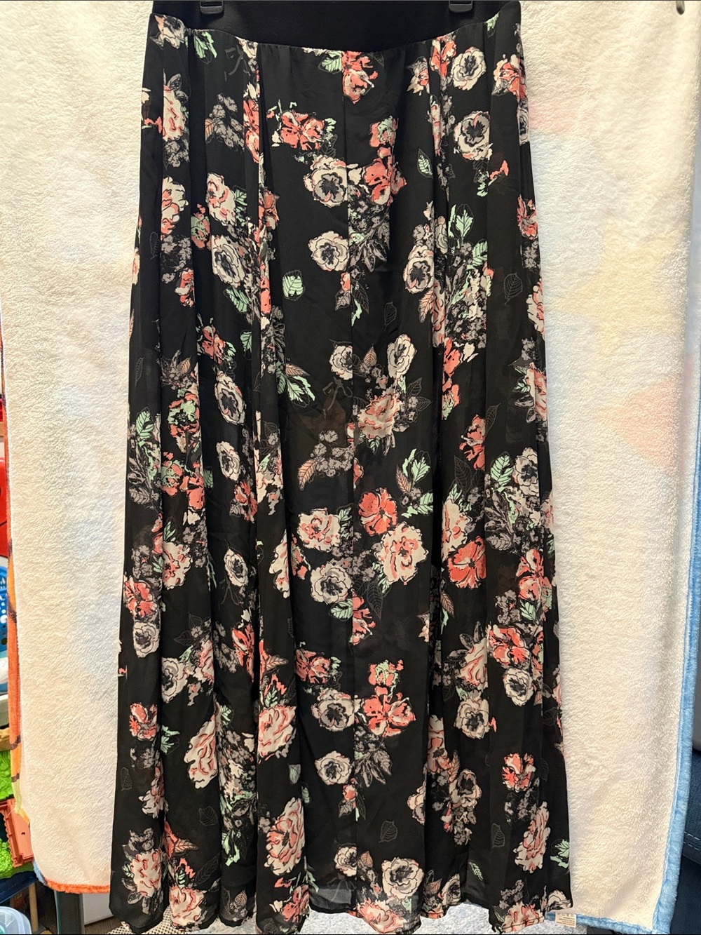 Torrid Black Floral Maxi Skirt with Built-In Shorts Size 2 - Picture 6 of 6